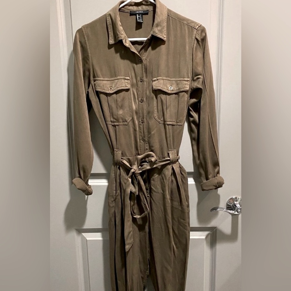 Olive Green Utility Jumpsuit